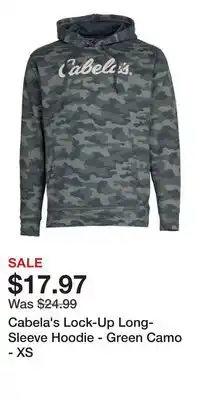 Cabela's Cabela's Lock-Up Long-Sleeve Hoodie - Green Camo - XS offer