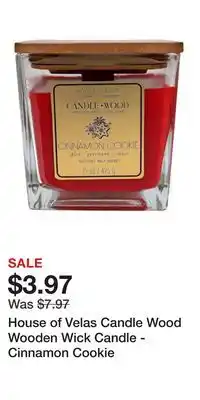 Cabela's House of Velas Candle Wood Wooden Wick Candle - Cinnamon Cookie offer