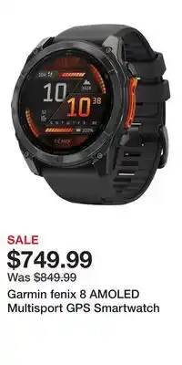 Cabela's Garmin fenix 8 AMOLED Multisport GPS Smartwatch offer