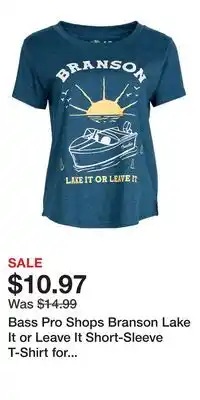 Cabela's Bass Pro Shops Branson Lake It or Leave It Short-Sleeve T-Shirt for Ladies - Deep Sea Heather - S offer