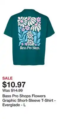 Cabela's Bass Pro Shops Flowers Graphic Short-Sleeve T-Shirt - Everglade - L offer