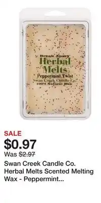 Cabela's Swan Creek Candle Co. Herbal Melts Scented Melting Wax - Peppermint Twist offer