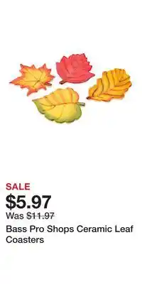 Cabela's Bass Pro Shops Ceramic Leaf Coasters offer