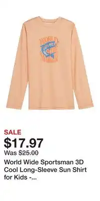 Cabela's World Wide Sportsman 3D Cool Long-Sleeve Sun Shirt for Kids - Vintage Tarpon - XS offer