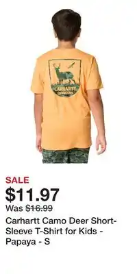 Cabela's Carhartt Camo Deer Short-Sleeve T-Shirt for Kids - Papaya - S offer