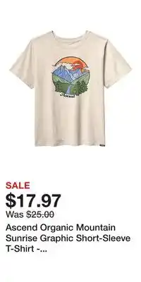 Cabela's Ascend Organic Mountain Sunrise Graphic Short-Sleeve T-Shirt - Pelican Heather Night Canoe - XS offer