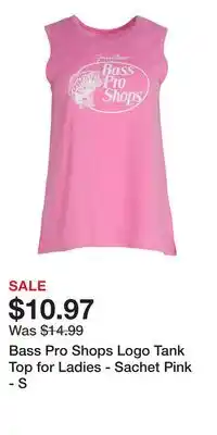 Cabela's Bass Pro Shops Logo Tank Top for Ladies - Sachet Pink - S offer