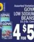 C Town Goya low sodium beans offer