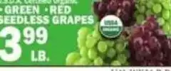 C Town Organic seedless grapes offer