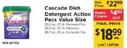 ShopRite Cascade Dish Detergent Action offer