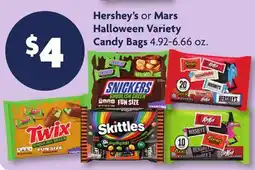 Family Dollar Hershey's or Mars Halloween Variety Candy Bags offer