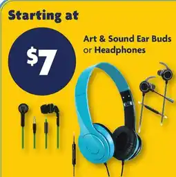 Family Dollar Art & Sound Ear Buds or Headphones offer