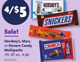 Family Dollar Hershey's, Mars, or Ferrero Candy Multipacks offer