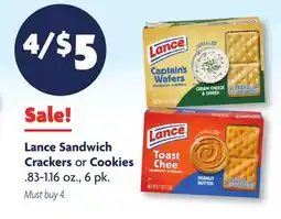 Family Dollar Lance Sandwich Crackers or Cookies offer