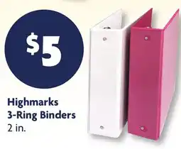 Family Dollar Highmarks 3-Ring Binders offer