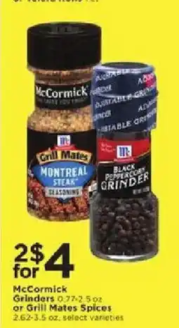 Cub Foods McCormick Grinders or Grill Mates Spices offer