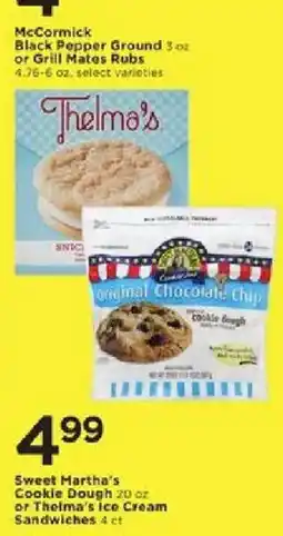 Cub Foods Sweet Martha's Cookie Dough or Thelma's Ice Cream Sandwiches offer
