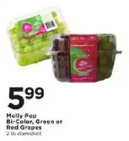 Cub Foods Molly Pop bi-color, green or red grapes offer