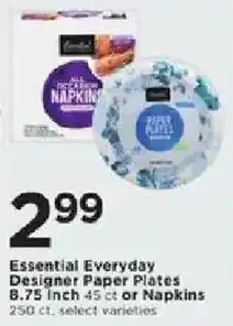 Cub Foods Essential Everyday Designer Paper Plates or Napkins offer