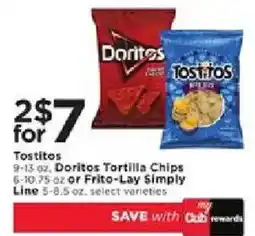 Cub Foods Tostitos, Doritos Tortilla Chips or Frito-Lay Simply offer