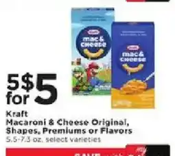Cub Foods Kraft Macaroni & Cheese Original, Shapes, Premiums or Flavors offer