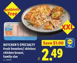 Lidl Butcher's specialty fresh boneless/skinless chicken breast offer