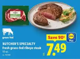 Lidl Butcher's Specialty fresh grass-fed ribeye steak offer