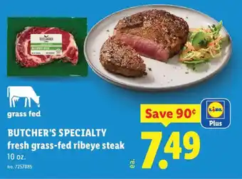 Lidl Butcher's Specialty fresh grass-fed ribeye steak offer