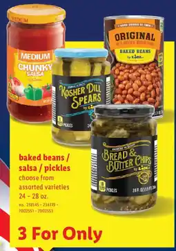 Lidl Lidl baked beans / salsa / pickles offer