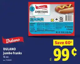 Lidl Dulano jumbo franks offer