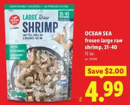 Lidl Ocean sea frozen large raw shrimp offer