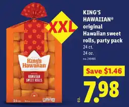 Lidl King's Hawaiian original Hawaiian sweet rolls offer