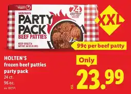 Lidl Holtens frozen beef patties party pack offer