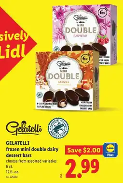 Lidl Gelatelli frozen mini double dairy dessert bars offer