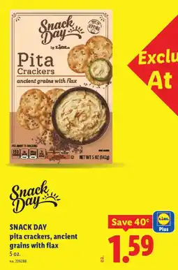 Lidl Snack Day pita crackers, ancient grains with flax offer