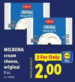Lidl Milbona cream cheese, original offer