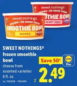 Lidl Sweet Nothings frozen smoothie bowl offer