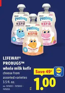 Lidl Lifeway probugs whole milk kefir offer