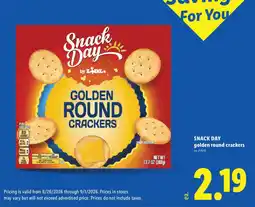 Lidl Snack Day golden round crackers offer