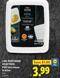 Lidl Lidl preferred selection pdo feta cheese in brine offer