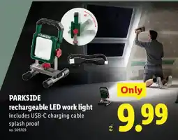 Lidl Parkside rechargeable LED work light offer