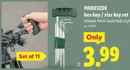 Lidl Parkside hex key / star key set offer