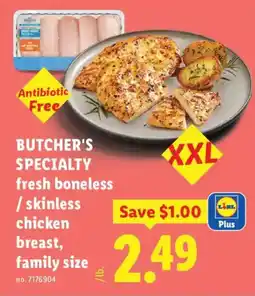 Lidl Butcher's Specialty fresh boneless / skinless chicken breast offer