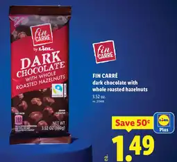 Lidl Fin carré dark chocolate with whole roasted hazelnuts offer