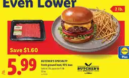 Lidl Butcher's Specialty fresh ground beef offer