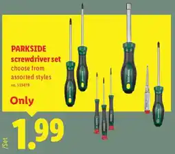 Lidl Parkside screwdriver set offer