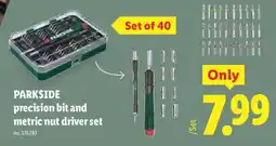 Lidl Parkside precision bit and metric nut driver set offer