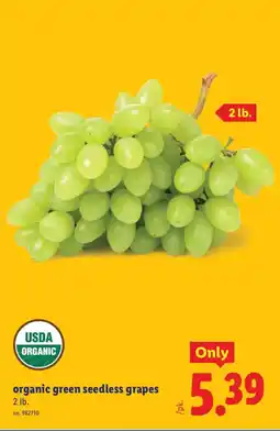 Lidl organic green seedless grapes offer