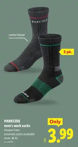 Lidl Parkside men's work socks offer