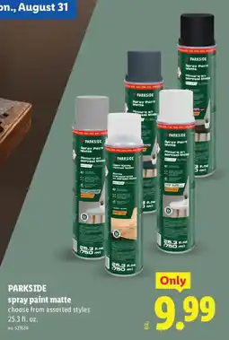 Lidl Parkside spray paint matte offer